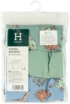 House lasten bokserit 231H082516 3-pack - green aop/green/blue aop - 3