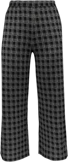 House naisten buklee-kankaiset housut 222HP40267, D-mitoitus - Black&grey - 1