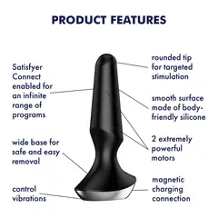 Satisfyer anaalivibraattori Plug-ilicious 2 App musta - 4