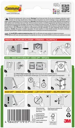 Command™-taulunkiinnityspalat 17204BLK-4-UKN, musta, keskikokoinen, 4 paria (8 palaa) - 2