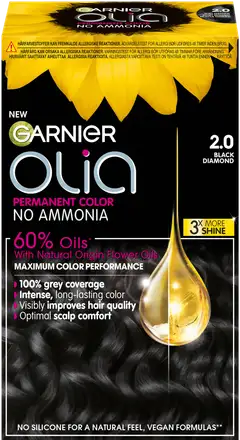 Garnier Olia 2.0 Black Diamond kestoväri 174ml - 1