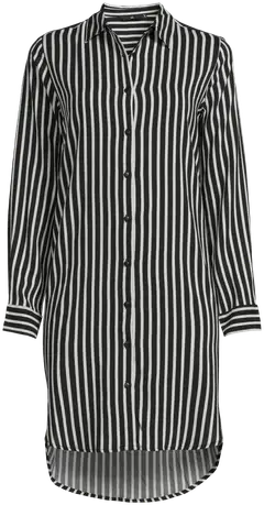 House naisten kauluspaita pitkä 228H260311 - Black white - 2