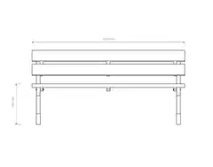 Jämäkkä penkki tumman harmaa 82x170x51 cm - 3