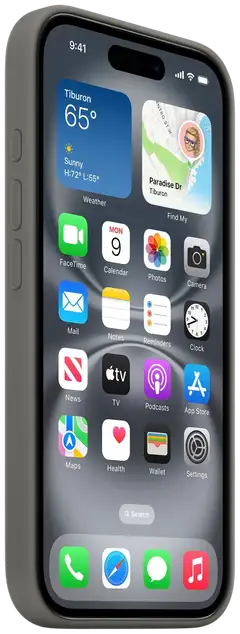 Apple iPhone 16 silikoni suojakuori  - Stone Gray - 2