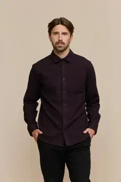 Finlayson miesten flanellipaita twill - Wine - 3