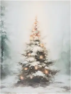 Taulu Joulukuusi LED-valoilla 30x40 cm - 1