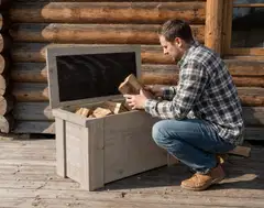 Piha-arkku,vaalean harmaa, 40x45x80cm - 4