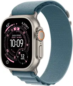 Apple Watch Ultra 3 GPS + Cellular 49mm luonnontitaani kotelo, vaaleansininen Alpine ranneke - M - MEWM4KS/A - 2