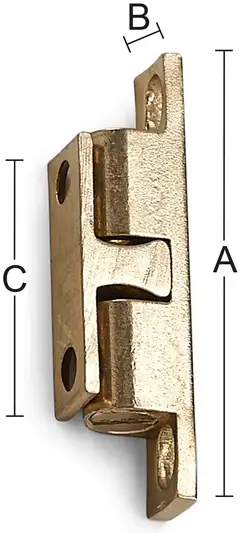 Habo rullasalpa 43x7x25mm kiiltävä messinki, sisältää ruuvit - 1