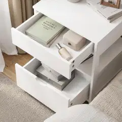 SoBuy yöpöytä valkoinen FRG258-II-E-W - 5