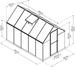 Palram-Canopia Mythos Kasvihuone 5,7m2 - 4