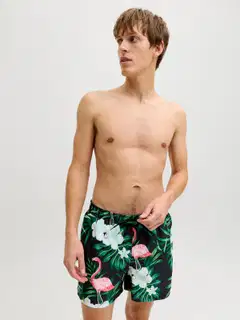 JJ REBEL miesten uimashortsit Jrebhawaii - BLACK - 4