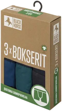 Black Horse miesten bokserit 3-pack I125 - Petrol blue - 2