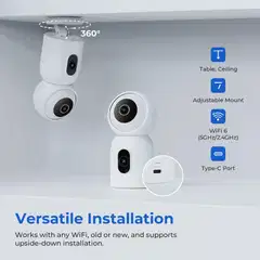 Imilab C30 Dual 3K+3K WiFi -valvontakamera kahdella objektiivilla sisäkäyttöön CMSXJ111A - 9