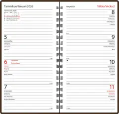 Ajasto taskukalenteri Agenda horizontal, ruskea - 2