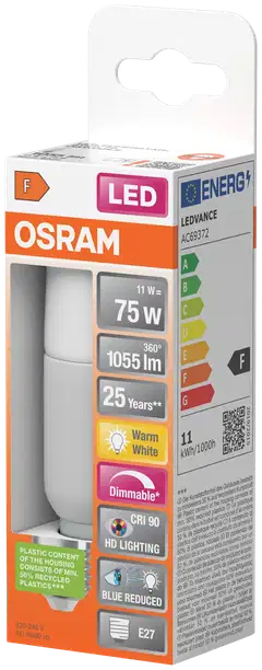 Osram LED-lamppu Stick 11W 2700K 1055lm E27 himmennettävä - 3