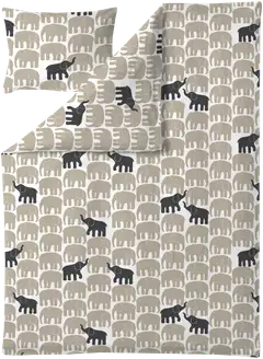 Finlayson pussilakanasetti Elefantti Vapaa150X210+50X60 beige-tumma harmaa - 1