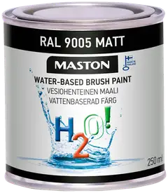 Maali H2O! RAL9005 Matt - Syvänmusta matta 250ml - 1