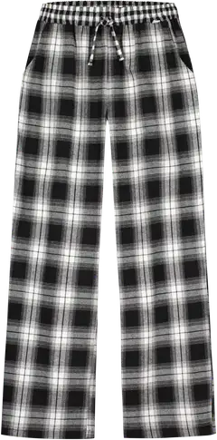 WKLY. naisten flanellihousut 212W382530 - black/white check - 1