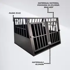 Trekker koiran kuljetushäkki XL 97x90x69,5cm musta - 6