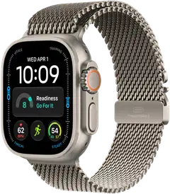 Apple Watch Ultra 4 GPS + Cellular 49 mm:n luonnontitaanikuori ja luonnontitaanin värinen milanolaisranneke - L - MJAA4KS/A - 2