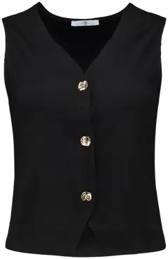 Hailys naisten trikootoppi Ta44ja - BLACK - 1