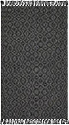 House puuvillamatto Twill 90x150 cm harmaa/musta - 1