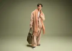 WKLY. miesten vakosamettinen paitatakki loose fit 194W312673 - Sand - 6