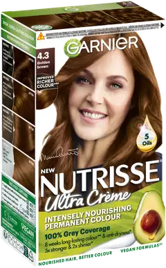 Garnier Nutrisse Ultra Creme 4.3 Golden Brown Kullanruskea kestoväri 1kpl - 1