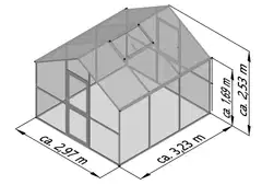 Kreative Gartentechnik kasvihuone Ortasia III 9,59 m2 antrasiitinharmaa lasi - 2