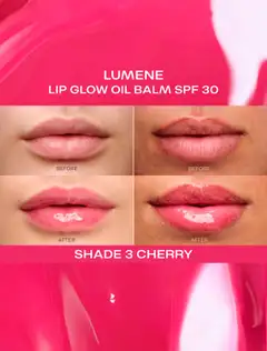 Lumene Lip Glow huuliöljy SPF30 1 Fudge 10 ml - CHERRY - 4