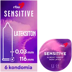 RFSU So Sensitive 6kpl superohut kehon lämpöä välittävä lateksiton kondomi - 1
