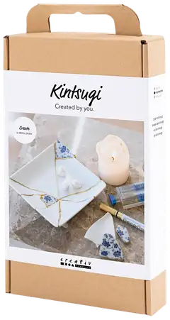 Creativ Company Askartelusetti Kintsugi, Lautanen, sininen, kulta, valkoinen, 1pkk/ 1 pkt - 3
