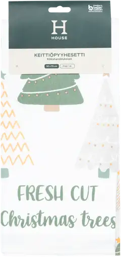 House keittiöpyyhe 2 kpl Christmas trees beige - 2