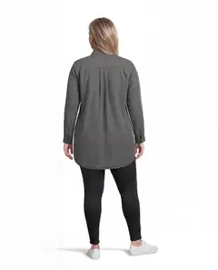 House naisten pitkä denimpaita 228HP30601, D-mitoitus - Black washed denim - 4