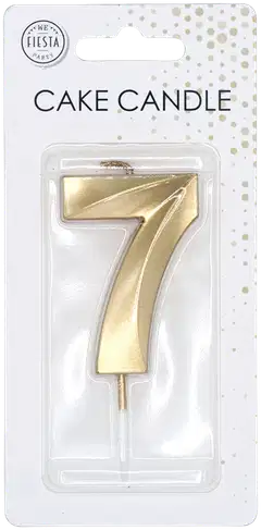 Kakkukynttilä 7 kultainen 6 cm - 3