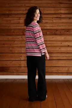 Reino&Aino naisten raitapusero - pink stripe - 5