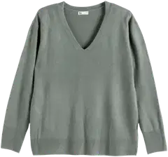 TEX naisten neulepusero V-kaulus I286107 - KHAKI - 4
