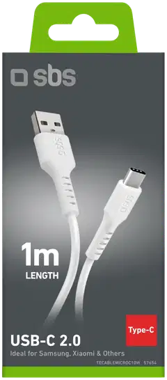 SBS latauskaapeli Usb-A To Usb-C 1 M valkoinen - 2