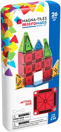 MAGNA-TILES® microMAGS Travel Tin magn.rak.sarja, 26 osaa - 2