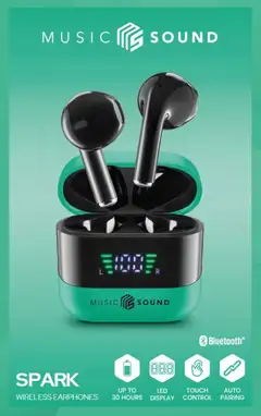 MusicSound langattomat nappikuulokkeet Spark vihreä - 2