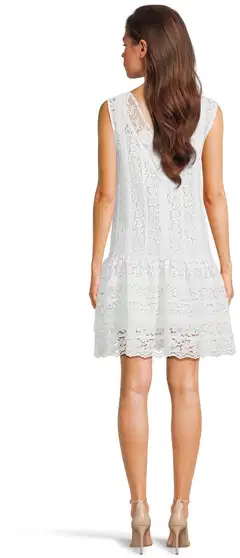 WKLY. naisten hihaton pitsimekko 218W160450 - Off white - 3