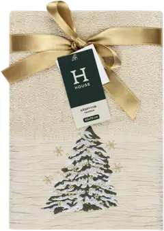 House käsipyyhe Xmas tree 50x70 cm beige - 2