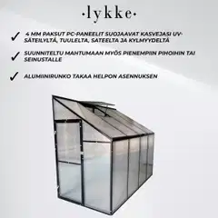 Lykke minikasvihuone sundsvall 241x122x195cm - 3