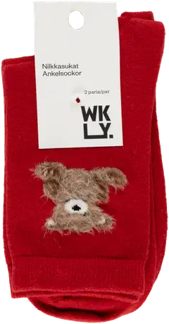 WKLY. naisten sukat teddybear 214W322605 2-pack - Red - 1