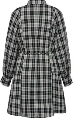 WKLY. naisten lyhyt ruutukuosillinen paitamekko 218W340520 - grey check - 2