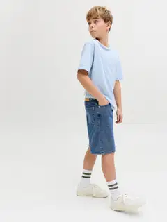 JJ REBEL JUNIOR lasten farkkushortsit - Blue denim - 6