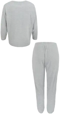 TEX naisten ribbipyjama I993707 - GREY CHINE 2 - 2
