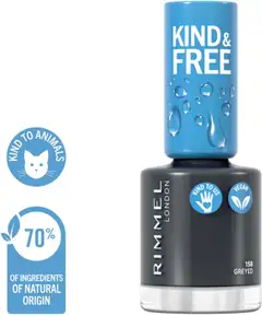 Rimmel Kind & Free Clean Nail Polish 8ml, 158 All Greyed Out kynsilakka - 3