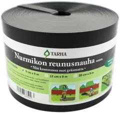 Nurmikon reunusnauha suora 9 cm x 9 m musta - 1